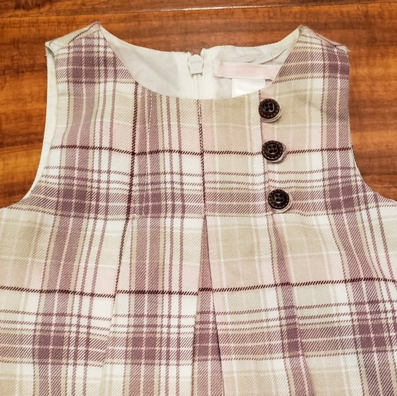 Janie and Jack NWOT 12-18 months pink and tan plaid jumper - vintage line - Picture 2 of 6